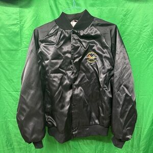 Black Satin Bomber Jacket Chevy corvette